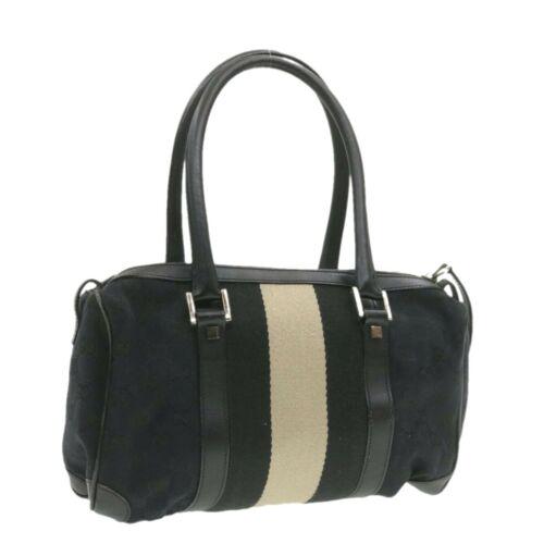 Authentic GUCCI Sherry Line GG Canvas Hand Bag Black: Size: W29 x H17 x D11cm(Approx) Material: Canvas Country/Region of Manufacture: Italy Color: Black Department: Women Brand: GUCCI Style: Hand Bag UPC: Does not apply All Bidhaus items come with a 100%