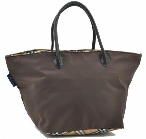 Authentic Burberrys BLUE LABEL Check Nylon Tote Bag: Brand: Burberrys Bag Height: 9.4inches (24cm) Material: Nylon Bag Depth: 8.7inches (22cm) Style: Tote Bag MPN: Does not apply Color: Brown Bag Length: 17.7inches (45cm) Department: Women Handle Drop: