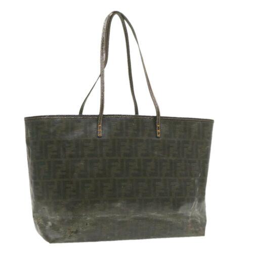 Authentic FENDI Zucca Canvas Tote Bag Black Brown PVC: Brand: FENDI Style: Tote Bag Color: Black / Brown Size: W48 x H28 x D13cm / Shoulder Drop 25-cm(Approx) Material: PVC Leather Country/Region of Manufacture: Italy UPC: Does not apply EAN: Does not app