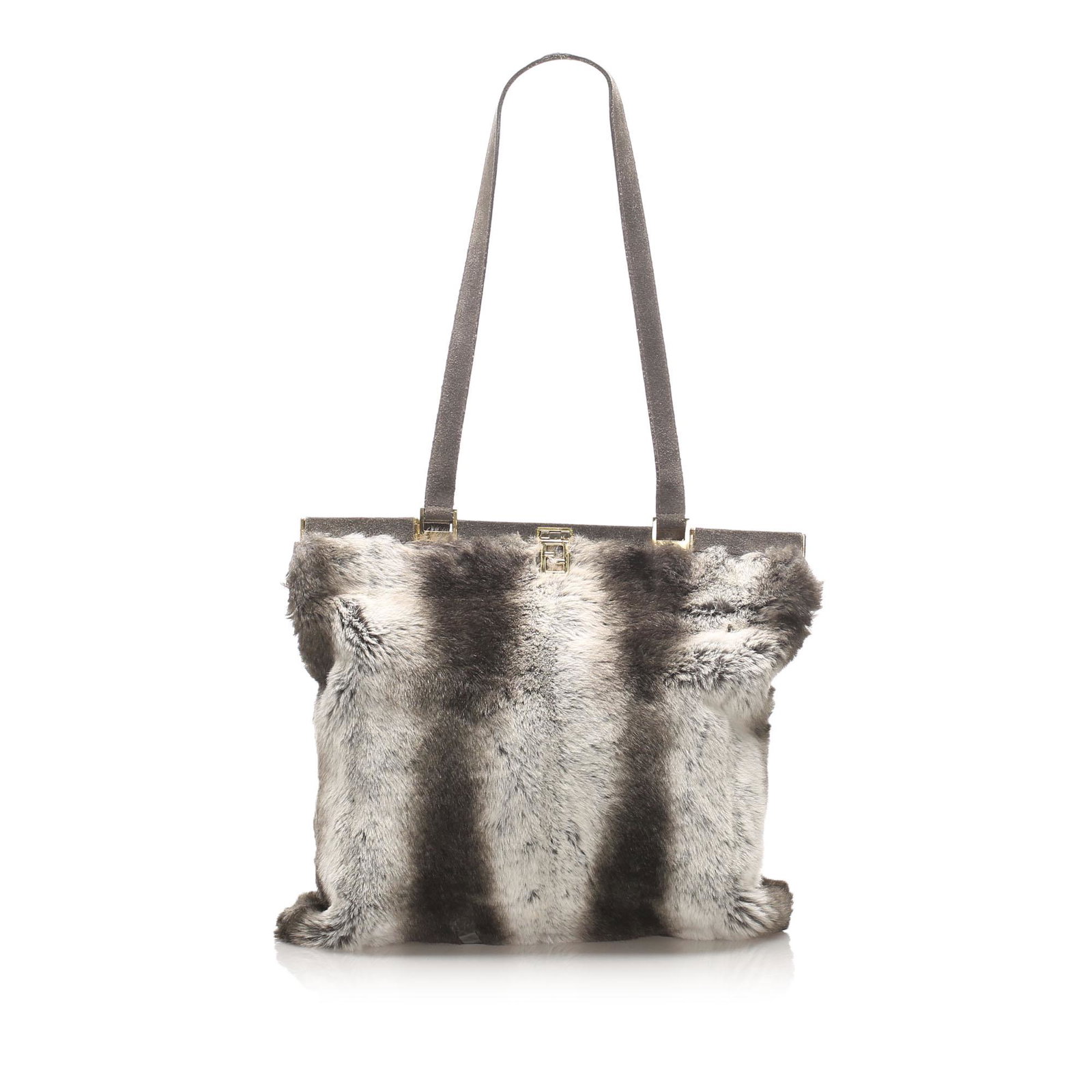 Authentic Fendi Fur Tote Bag: This tote bag features a fur body flat suede handles an open top with metal lock closure and an interior zip pocket. Brand: Fendi Model: Fur Tote Bag Origin: Italy Category: Bags Color: Black Style: O