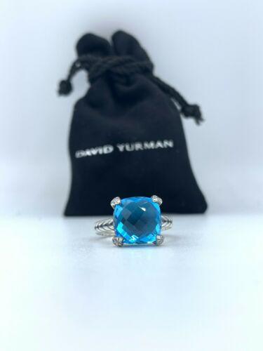 DAVID YURMAN Chatelaine Ring with Blue Topaz & Diamonds: Condition: \nPre-owned: An item that has been used or worn previously. See the sellerâ€™s listing for full details and description of any imperfections.\nSee all condition definitions- opens in a