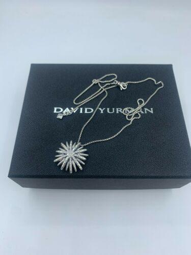 DAVID YURMAN STARBURST PENDANT NECKLACE MEDIUM 26mm: Total Carat Weight: 0.50 - 0.74 Metal Purity: 925 parts per 1000 Style: Pendant Pendant Shape: Star Base Metal: Sterling Silver 925 parts per 1000 Metal: Sterling Silver Secondary Stone: Diamond Brand