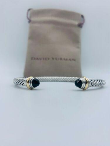 David Yurman Classic Cable 5mm Bracelet With 14K Gold &: Style: Cable lot: No Length (inches): 6-6.5 inches Metal Purity: 14k Length: 6-6.5 Inches Main Stone: Onyx Main Stone Color: Black Metal: Gold Gender: Female Brand: David Yurman All Bidhaus items come