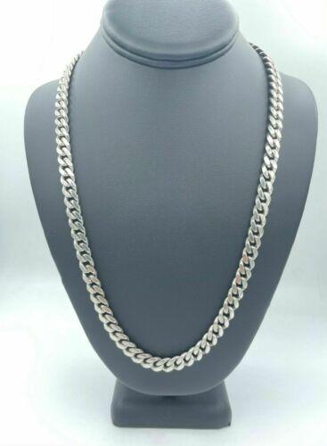 Mens 10mm Solid 925 Sterling Silver Italian Miami Cuban: Condition: \nPre-owned: An item that has been used or worn previously. See the sellerâ€™s listing for full details and description of any imperfections.\nSee all condition definitions- opens in a