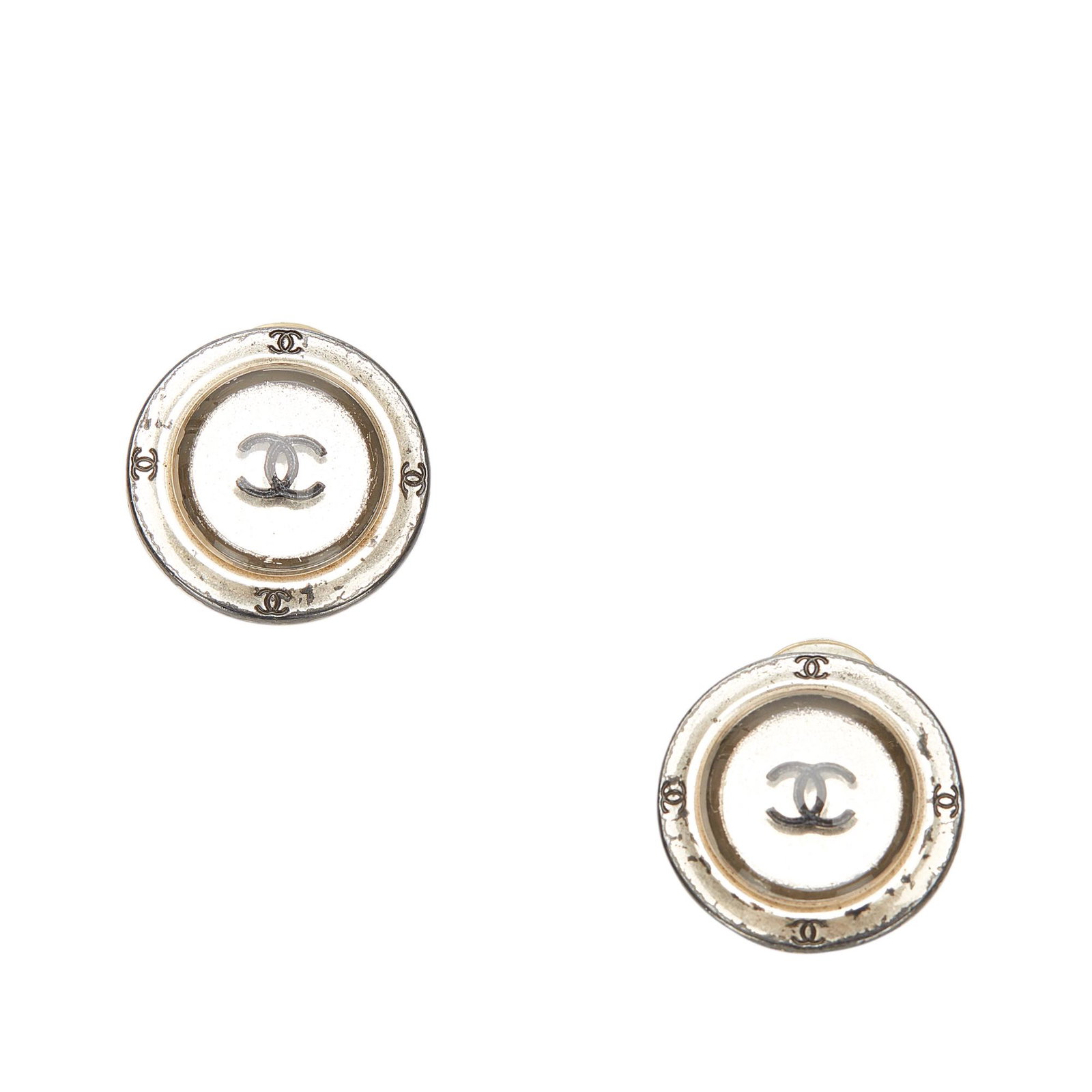 Authentic Chanel CC Clip-on Earrings: These earrings feature a metal body CC logo and clip-on closures. Brand: Chanel Model: CC Clip-on Earrings Origin: France Category: Costume Color: Silver Style: CC Material: Metal Condition: B+ Length