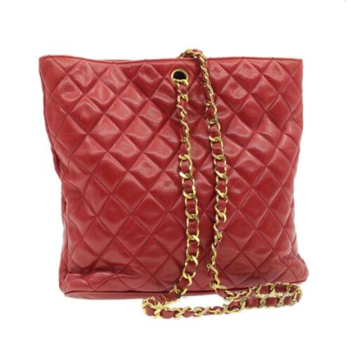 Authentic CHANEL Lamb Skin Matelasse Chain Shoulder Bag: Size: W30 x H27 x D7cm / Shoulder Drop 42cm(Approx) Material: Lamb Skin Country/Region of Manufacture: France Color: Red Department: Women Brand: CHANEL Style: Shoulder Bag UPC: Does not apply All Bid