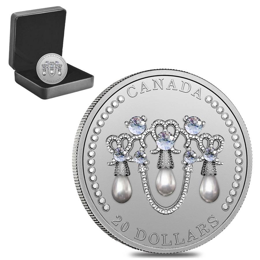 2021 Canada 1 oz Queen Elizabeth II Lover's Knot Tiara: You are bidding on the total lot which includes 1 of the following item: 2021 Canada 1 oz Queen Elizabeth II Lover's Knot Tiara Silver Coin .9999 Fine (w/Box & COA) In honor of Her Majestyâ€™s 95