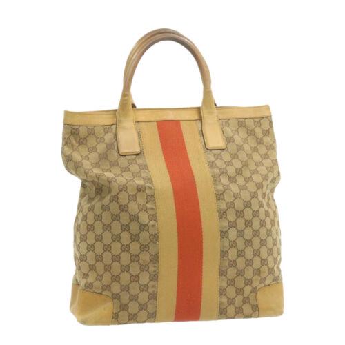 Authentic GUCCI Sherry Line GG Canvas Tote Bag Beige: Brand: GUCCI Size: W35 x H37 x D14cm(Approx) Color: Beige Country/Region of Manufacture: Italy Material: Canvas Type: unknown Style: Tote Bag Department: Woman UPC: Does not apply EAN: Does not apply 