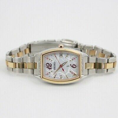 Authentic Seiko Lucia Pierre HermÃ© Ladies SSVW150: Limited edition model produced by Seiko Lukia Pierre Herm. The design theme is "Ispahan" It is a model equipped with solar radio waves and has a shell dial with a bezel with diamonds and pink sapphire