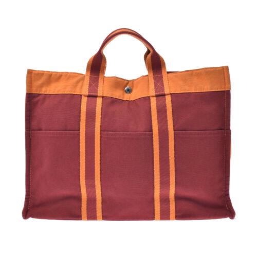 Authentic HERMES fool toe MM French Festival Hawaii: Brand: HERMES Bag Depth: 10cm Style: bags Bag Length: 43cm Material: canvas Department: Ladies Color: Red Type: Tote Bag Size: See Description Format: FixedPrice Bag Height: 30.5cm UPC: Does not apply