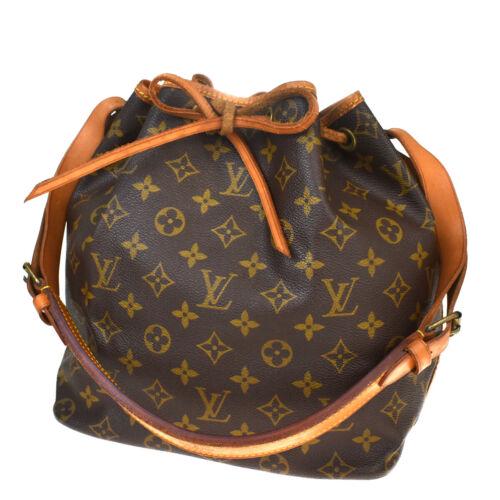 Authentic LOUIS VUITTON Noe PM Shoulder Bag Monogram: Brand: Louis Vuitton Bag Height: 10.6 Material: Monogram Leather Bag Depth: 7.1 Style: Shoulder Bag Bag Length: 9.4 Color: Brown Strap Drop: 9.4 - 13.4 Department: Women Country of Manufacture: France