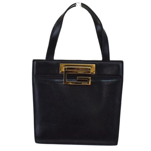 Authentic GUCCI G Logos Mini Hand Bag Leather Black: Condition: \nPre-owned: An item that has been used or worn previously. See the sellerâ€™s listing for full details and description of any imperfections.\nSee all condition definitions- opens in a