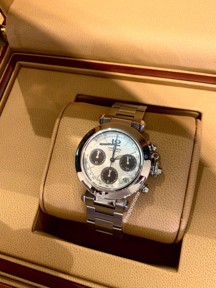 Authentic Cartier Pasha C Chronograph 37mm - Stainless: This item qualifies for FREE DOMESTIC SHIPPING to customers in the USA Basic Info Brand: Cartier Model: Pasha C Reference number: W31048M7 Movement: Automatic Case material: Steel Bracelet material: S