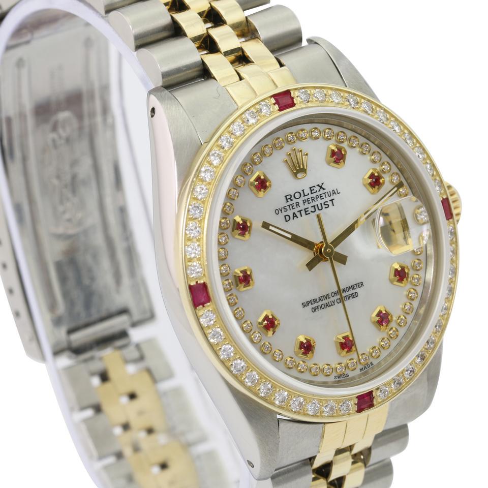 Authentic Rolex Datejust 36mm Jubilee: This item qualifies for FREE DOMESTIC SHIPPING for customers in the USA Details Brand: Rolex Condition: Pre-owned Excellent Model: Datejust Specifications Case Diameter: 36mm Case Material: Sta