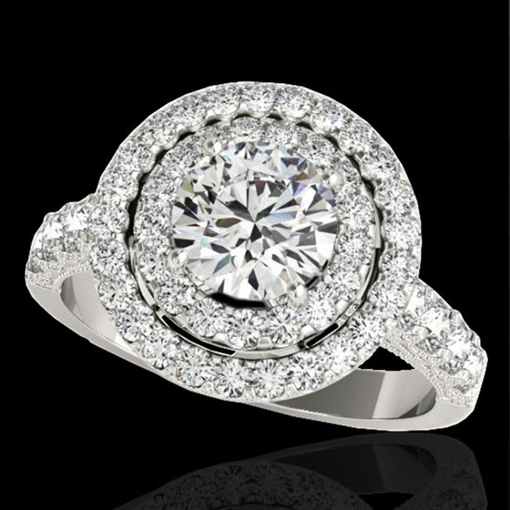 2.25 ctw Certified Diamond Solitaire Halo Ring 10k: This item qualifies for FREE DOMESTIC SHIPPING to customers in the USA 2.25 ctw Certified Diamond Solitaire Halo Ring 10k White Gold Designer Brand Luxury Jewelrymade in the USA Suggested Retail Price
