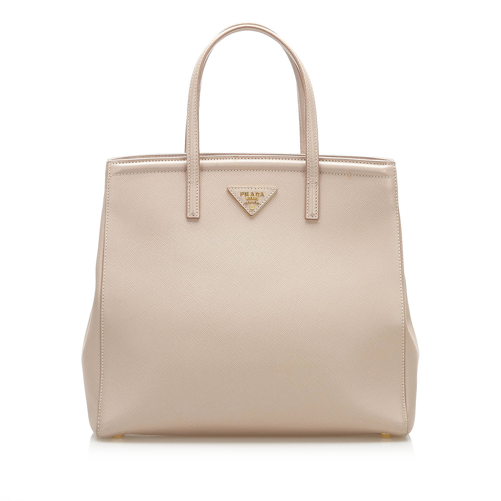 Authentic Prada Saffiano Satchel: This item qualifies for FREE DOMESTIC SHIPPING to customers in the USA This satchel features a leather body rolled leather handles a detachable flat leather strap an open top with magnetic snap closur