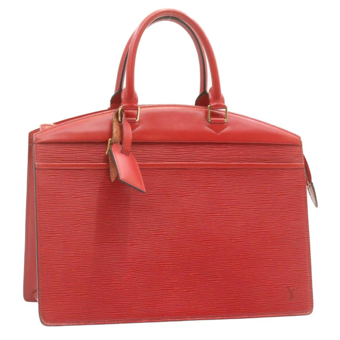 Authentic LOUIS VUITTON Epi Riviera Hand Bag Red LV: This item qualifies for FREE DOMESTIC SHIPPING to customers in the USA Brand: LOUIS VUITTON Style: Hand Bag Material: Epi Leather Color: Red Made In: France Size (Inches): W13.77 x H11.02 x D6.29inch(