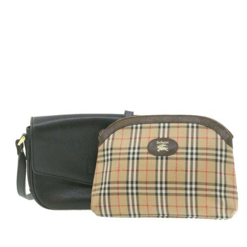 Authentic BURBERRY Nova Check Shoulder Bag Pouch Beige: This item qualifies for FREE DOMESTIC SHIPPING to customers in the USA Brand: BURBERRYS Size: W25 x H18 x D4.5cm(Approx)W25 x H18 x D6cm(Approx) Color: Beige / Black Type: unknown Material: Canvas / L