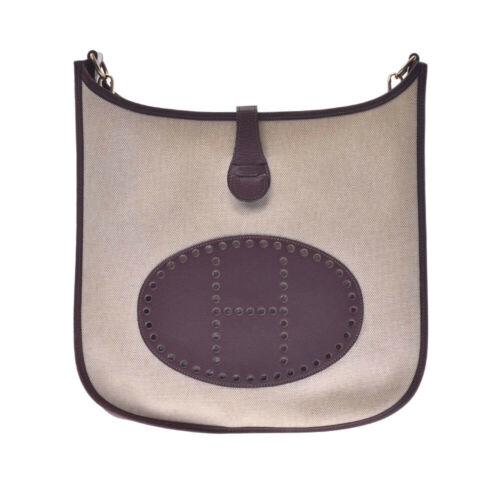 Authentic HERMES Evelyn GM Brown Bag: This item qualifies for FREE DOMESTIC SHIPPING to customers in the USA Brand: HERMES Bag Depth: 8cm Style: Bag Bag Length: 33cm Material: Canvas / leather Department: unisex Color: Brown Type: Shoulde