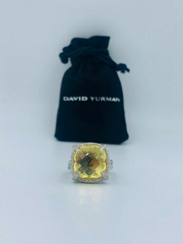 Authentic David Yurman Chatelaine Pave Bezel Ring With: This item qualifies for FREE DOMESTIC SHIPPING to customers in the USA Secondary Stone: Onyx Main Stone: Citrine Main Stone Color: Yellow Brand: David Yurman Lot: No Ring Size: 7 Gender: Female The BI
