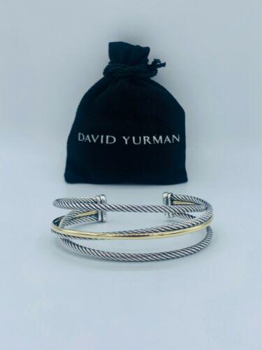 Authentic David Yurman Crossover Three-Row Cuff With: This item qualifies for FREE DOMESTIC SHIPPING to customers in the USA Main Stone: No Stone Style: Cuff Metal: Sterling Silver lot: No Gender: Female The BIDHAUS Guarantee: Photos descriptions and est
