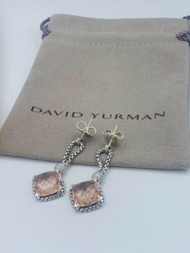 Authentic David Yurman Sterling Silver Morganite: This item qualifies for FREE DOMESTIC SHIPPING to customers in the USA Secondary Stone: DIAMONDS Main Stone Creation: Natural Main Stone Color: Pink Metal: Sterling Silver Gender: Female Brand: David 