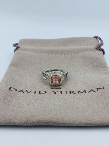 Authentic David Yurman Sterling Silver Morganite &: This item qualifies for FREE DOMESTIC SHIPPING to customers in the USA Secondary Stone: Diamond Morganite Metal: Sterling Silver Gender: Female Brand: David Yurman Lot: No Ring Size: 8 Metal Purity: 9