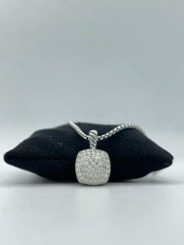 Authentic David Yurman Pave Diamond Petite Albion: This item qualifies for FREE DOMESTIC SHIPPING to customers in the USA Metal Purity: 925 parts per 1000 Style: Pendant Main Stone Creation: Natural Base Metal: Fine Silver 925 parts per 1000 Metal: St