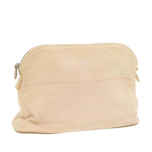 Authentic HERMES Bolide Cosmetic Pouch Pink Canvas: This item qualifies for FREE DOMESTIC SHIPPING to customers in the USA Brand: HERMES Size: W25 x H16 x D9cm(Approx) Color: Pink Country/Region of Manufacture: France Material: Canvas Type: unknown Sty