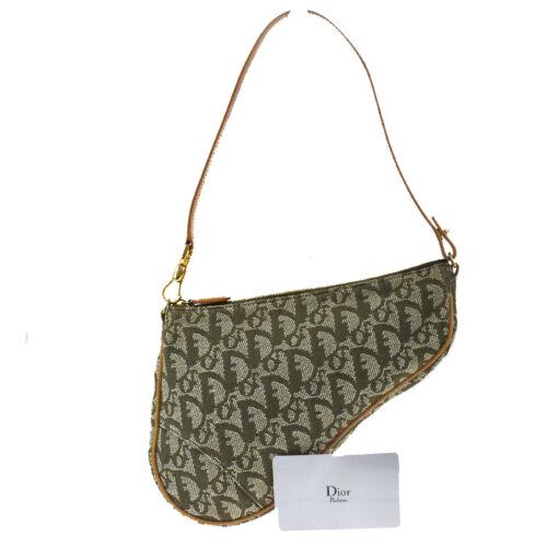 Authentic Christian Dior Trotter Saddle Shoulder Bag: This item qualifies for FREE DOMESTIC SHIPPING to customers in the USA Size: Small Color: Green Model: Saddle Hardware Material: Gold-Plated Country/Region of Manufacture: Spain Occasion: Casual Depar