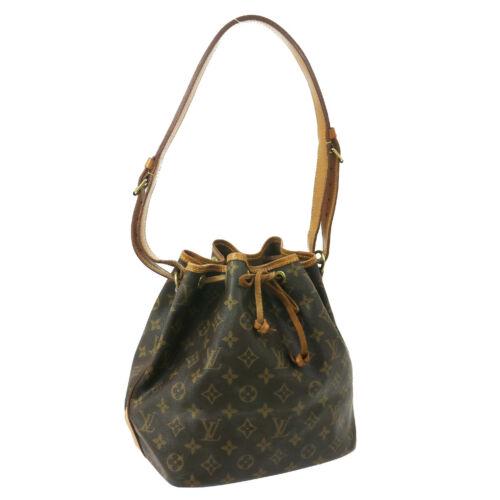 Authentic LOUIS VUITTON PETIT NOE DRAWSTRING SHOULDER: This item qualifies for FREE DOMESTIC SHIPPING to customers in the USA Size: Medium Features: Drawstring Accents: Logo Color: Brown Model: LOUIS VUITTON PETIT NOE MPN: M42226 Country/Region of Manufac