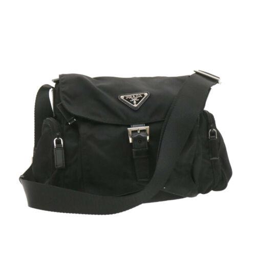 Authentic PRADA Nylon Shoulder Bag Black: This item qualifies for FREE DOMESTIC SHIPPING to customers in the USA Brand: PRADA Size: W27 x H18 x D9cm / Shoulder Drop 30-56cm(Approx) Color: Black Country/Region of Manufacture: Italy Material: N