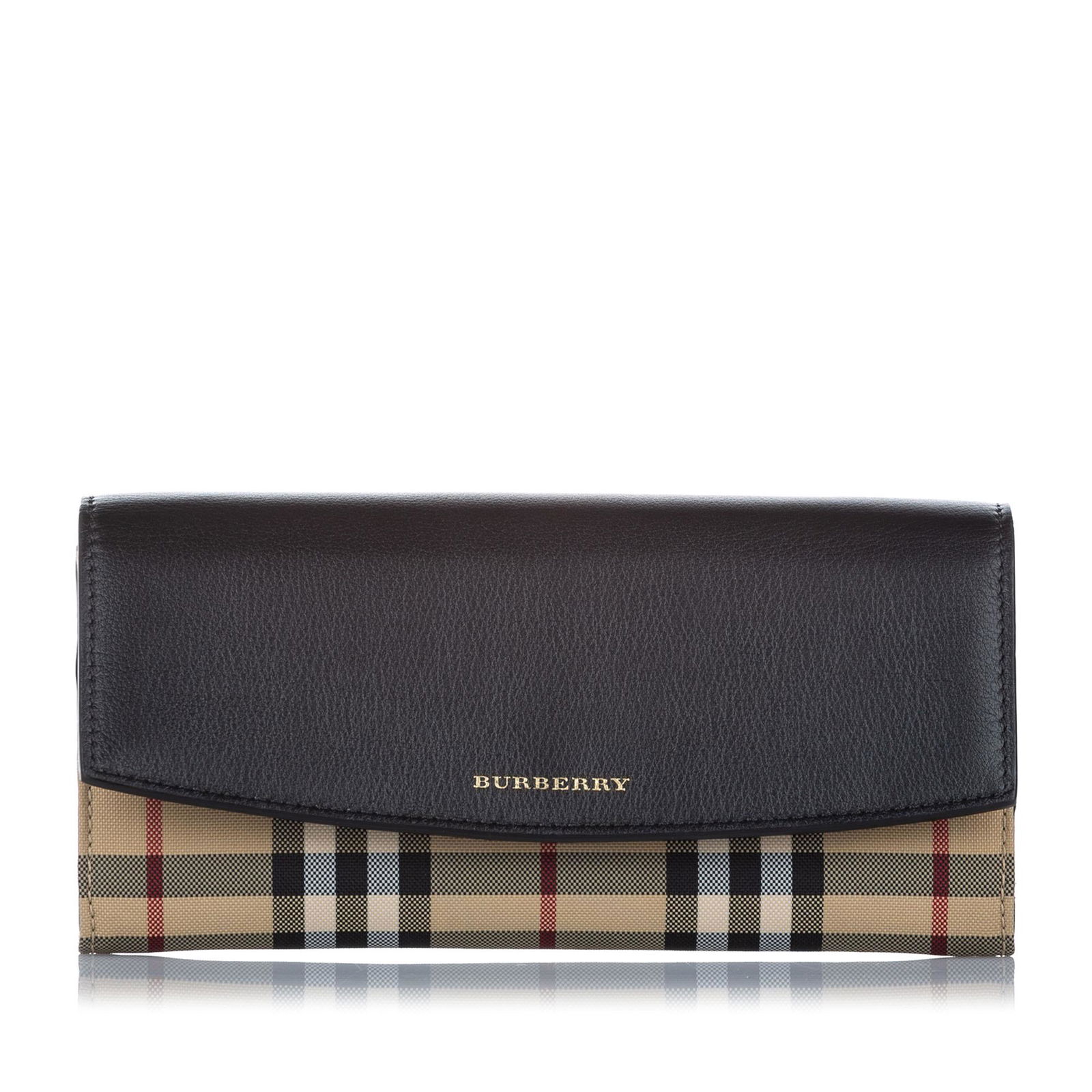 Authentic Burberry Haymarket Check Henley Canvas Wallet: This item qualifies for FREE DOMESTIC SHIPPING to customers in the USA The Henley features a canvas body a curb chain strap a leather front flap with magnetic snap button closure and interior zip and