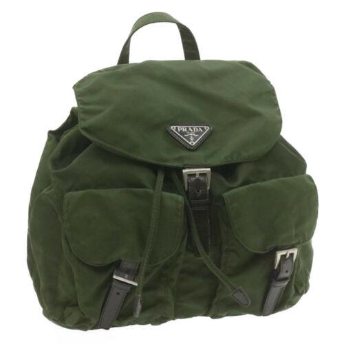 Authentic PRADA Nylon Backpack Khaki: This item qualifies for FREE DOMESTIC SHIPPING to customers in the USA Brand: PRADA Size: W30 x H31 x D15cm(Approx) Color: Green Country/Region of Manufacture: Italy Material: Nylon Type: unknown Styl