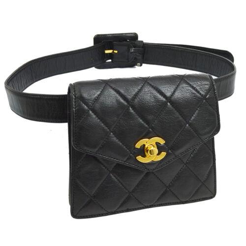 Authentic CHANEL Quilted CC Logos Belt Bag: This item qualifies for FREE DOMESTIC SHIPPING to customers in the USA Condition: Pre-owned: An item that has been used or worn previously. See the sellerâ€™s listing for full details and descrip