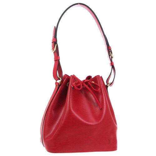 Authentic LOUIS VUITTON PETIT NOE DRAWSTRING SHOULDER: This item qualifies for FREE DOMESTIC SHIPPING to customers in the USA Size: Medium Features: Adjustable Strap Accents: Logo Color: Red Model: LOUIS VUITTON PETIT NOE MPN: M44107 Country/Region of Man