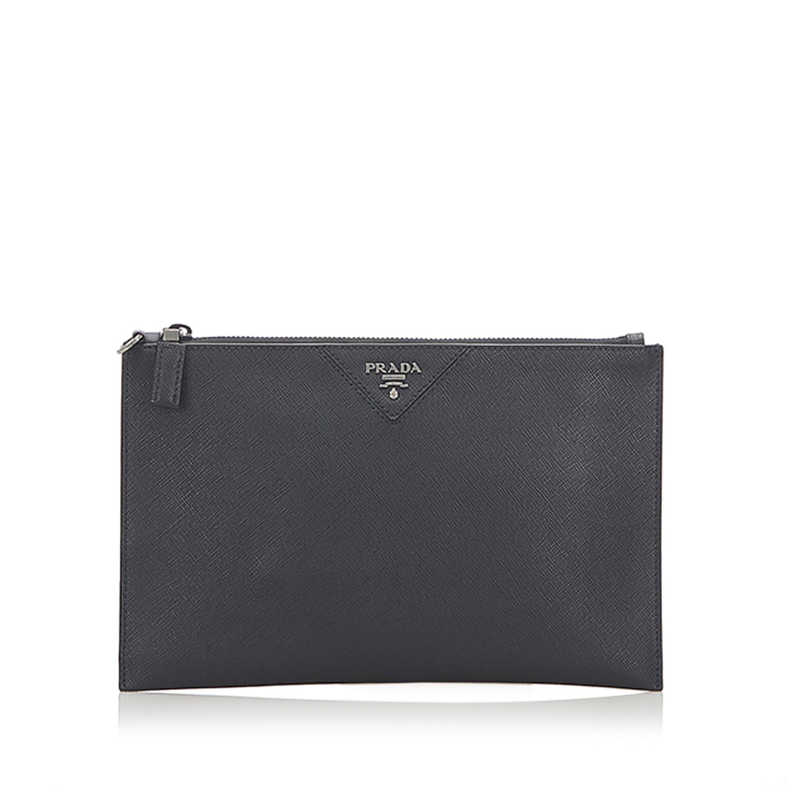 Authentic Prada Saffiano Clutch Bag: This item qualifies for FREE DOMESTIC SHIPPING to customers in the USA The Saffiano clutch bag features a leather body a top zip closure and an interior slip pocket. Brand: Prada Model: Saffiano Clutc
