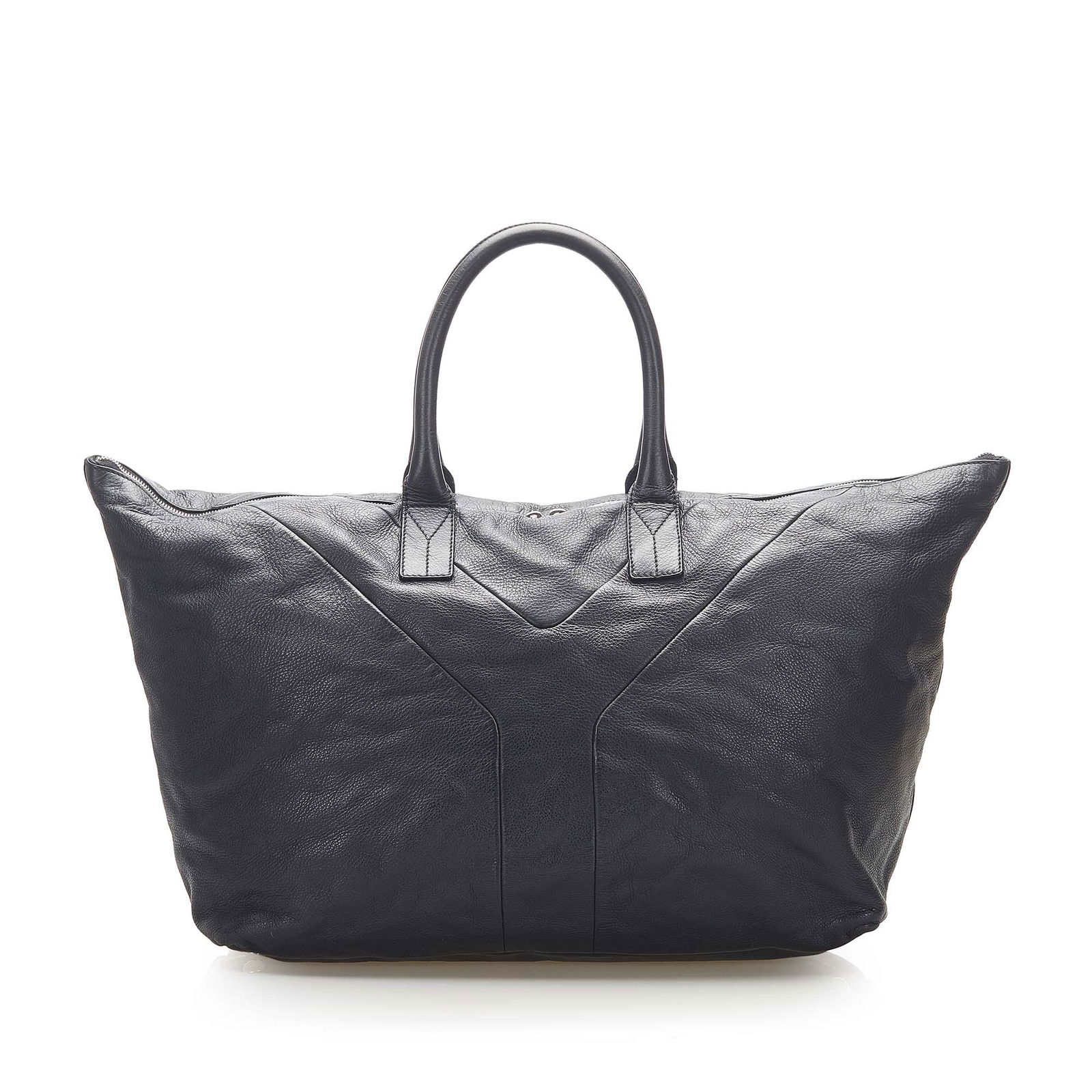 Authentic YSL Easy Y Travel Weekender: This item qualifies for FREE DOMESTIC SHIPPING to customers in the USA The Easy Y travel bag features a leather body rolled leather handles a top zip closure and an interior zip pocket. Brand: YSL Mod