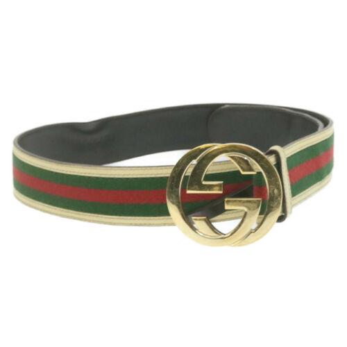 Authentic GUCCI Web Sherry Line Inter Locking Belt: This item qualifies for FREE DOMESTIC SHIPPING to customers in the USA Brand: GUCCI Style: Belt Size: Strap Total Length 80-85cm / Width14cm(Approx) Type: unknown Color: Red / Green Department: Woman