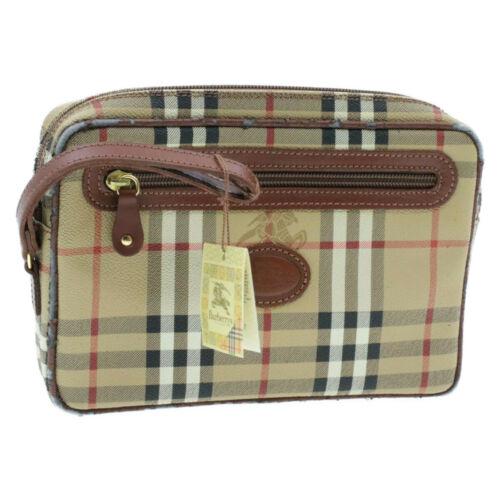 Authentic BURBERRYS Nova Check PVC Leather Clutch Bag: This item qualifies for FREE DOMESTIC SHIPPING to customers in the USA Brand: BURBERRYS Size: W22 x H15 x D4cm(Approx) Style: Clutch Bag Color: Beige Material: PVC Leather UPC: Does not apply The BIDH