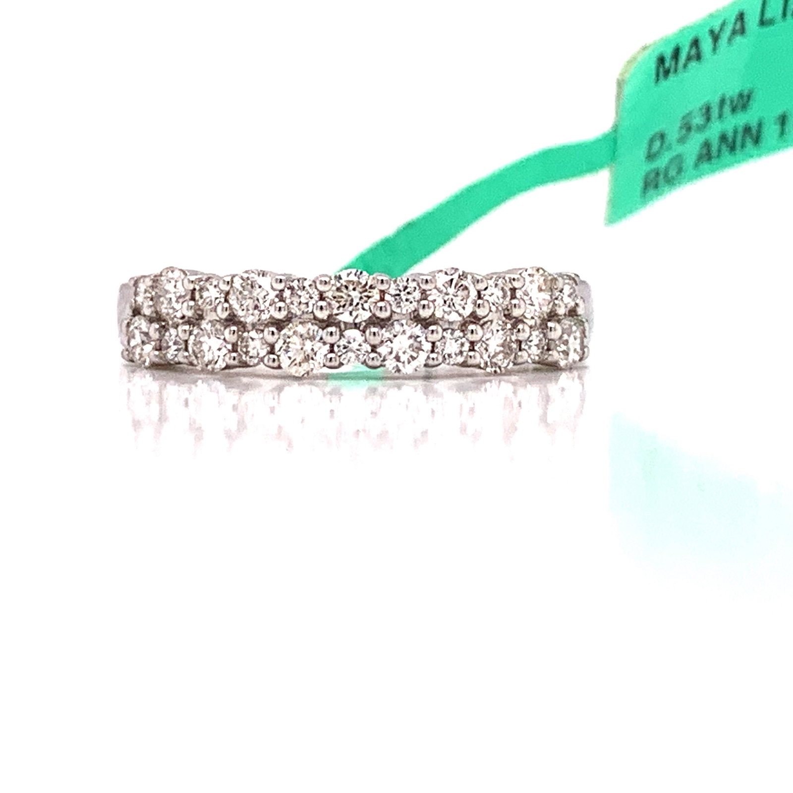 Maya Lianna Ring: This item qualifies for FREE DOMESTIC SHIPPING to customers in the USA Jewelry Type : Ring Jewelry Style : Anniversary Band Metal Type : 14KW Metal Weight : 2.25 g Ring Size Brand : Maya Lianna Side S