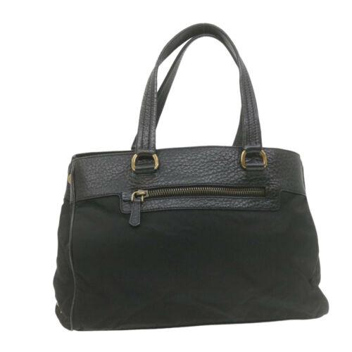 Authentic PRADA Nylon Leather Tote Bag Black: This item qualifies for FREE DOMESTIC SHIPPING to customers in the USA Brand: PRADA Size: W36 x H25 x D12cm(Approx) Color: Black Country/Region of Manufacture: Italy Material: Nylon / Leather Type: un