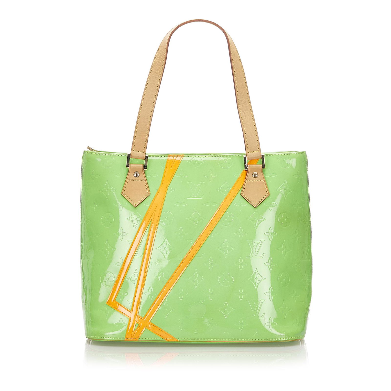 Authentic Louis Vuitton Vernis Robert Wilson Houston: This item qualifies for FREE DOMESTIC SHIPPING to customers in the USA The Robert Wilson Houston features a vernis leather body flat leather straps a top zip closure and an interior slip and open pock