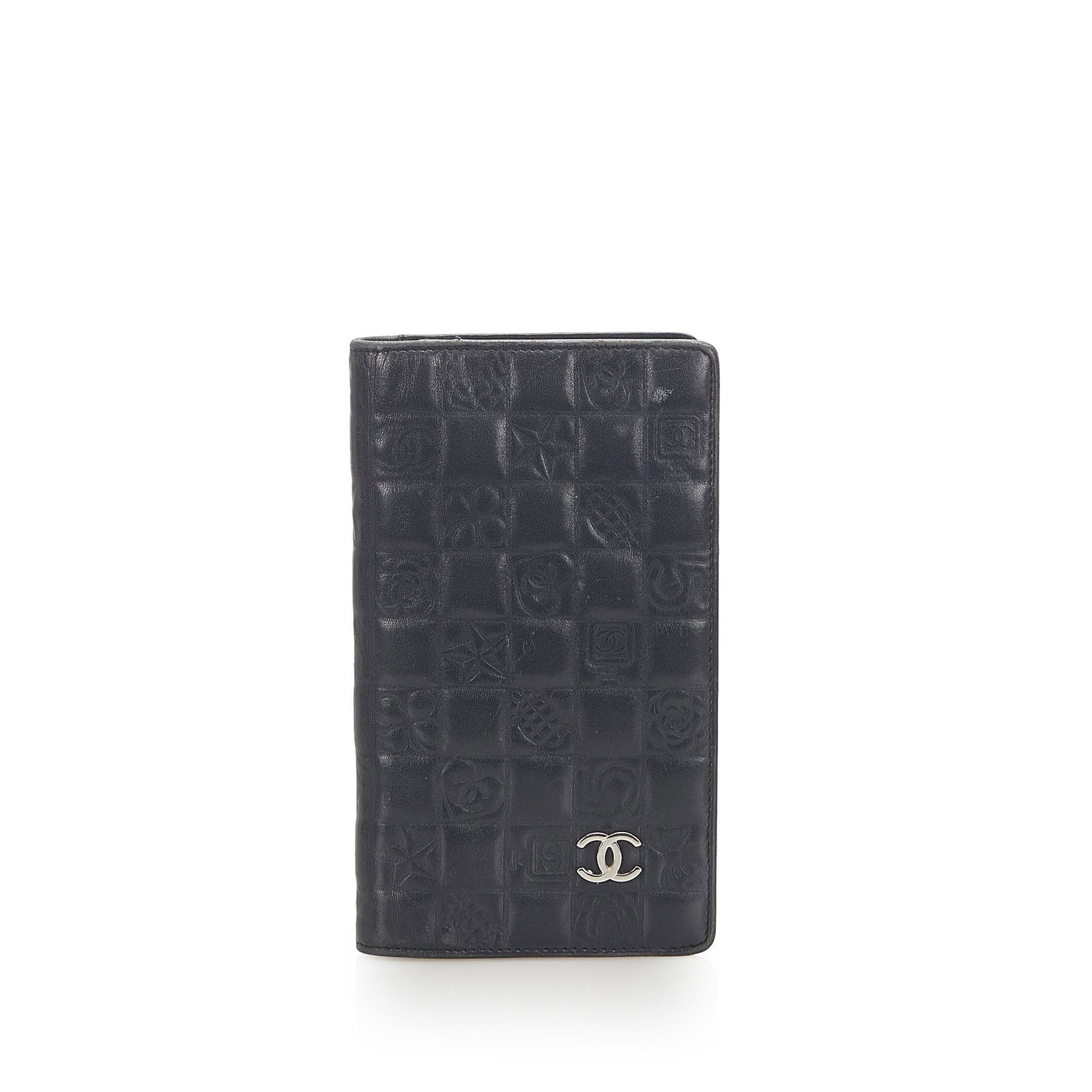 Authentic Chanel Icon Lambskin Leather Wallet: This item qualifies for FREE DOMESTIC SHIPPING to customers in the USA This wallet features a lambskin leather body and an interior zip and slip pockets. Brand: Chanel Model: Icon Lambskin Leather Wal