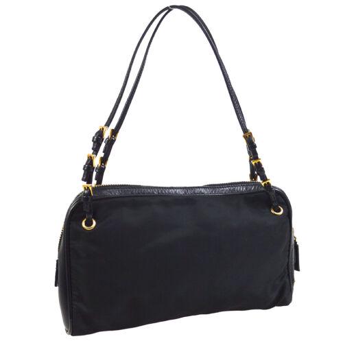 Authentic PRADA Logos Mini Hand Bag: This item qualifies for FREE DOMESTIC SHIPPING to customers in the USA Size: Small Color: Black Accents: Logo MPN: Does Not Apply Country/Region of Manufacture: Italy Closure: Zipper Style: Hand Bag O