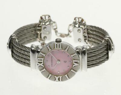 Authentic Philippe Charriol Saint-Tropez 6009908 Quartz: This item qualifies for FREE DOMESTIC SHIPPING to customers in the USA Product details Gender Ladies Material SV925 x Stainless Dial color pink shell Machine type quartz Ref.No 6009908 Serial No 98.23