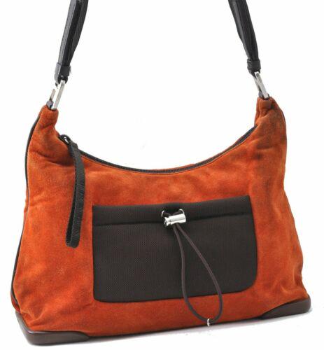 Authentic Authentic PRADA Suede Nylon Shoulder Bag: This item qualifies for FREE DOMESTIC SHIPPING to customers in the USA Brand: PRADA Bag Height: 6.9inches (17.5cm) Material: Suede Bag Depth: 3.9inches (10cm) Style: Shoulder Bag MPN: Does not apply C