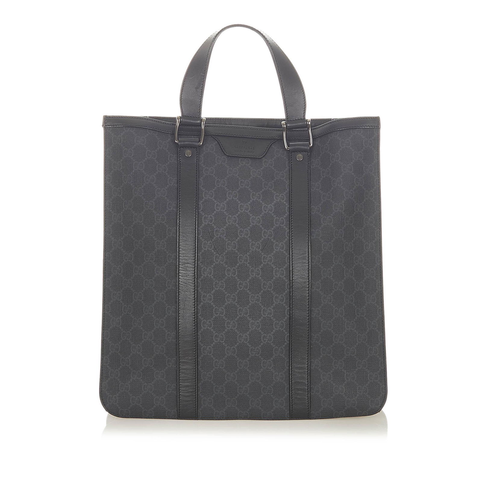 Authentic Gucci GG Supreme Tote Bag: This item qualifies for FREE DOMESTIC SHIPPING to customers in the USA This tote bag features a coated canvas body with leather trim flat leather handles an open top and interior zip and slip pockets.