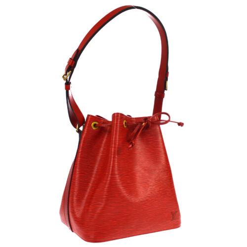 Authentic LOUIS VUITTON PETIT NOE DRAWSTRING SHOULDER: This item qualifies for FREE DOMESTIC SHIPPING to customers in the USA Size: Medium Brand: Louis Vuitton Model: Epi Bag Depth: 7.5 Country/Region of Manufacture: France Bag Width: 9.8 Department: Wome