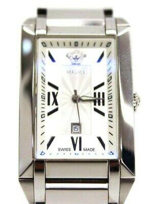 Authentic Versace NLQ99 White Dial Quarts Silver: This item qualifies for FREE DOMESTIC SHIPPING to customers in the USA Brand: VERSACE Versace Product name QNLQ99 Men Quartz SS Model: NLQ99 Dial color White case is silver Belt color Silver Material